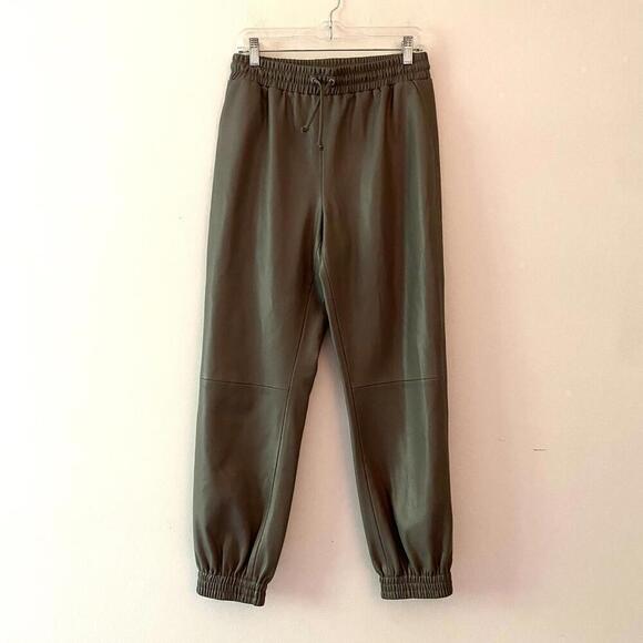 MANGO gray faux leather joggers - Picture 1 of 6